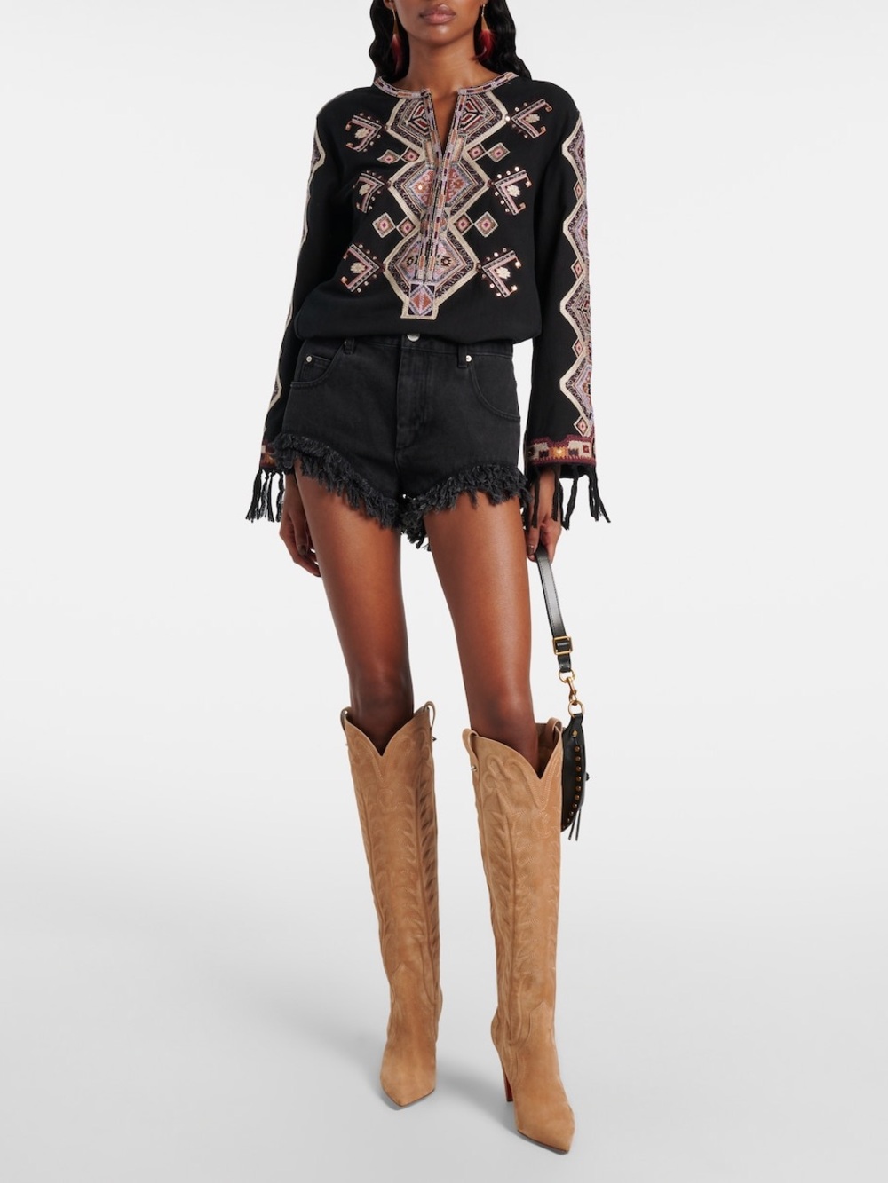Christian Louboutin Western Boot Santia Botta Knee High Size EU 38 US 8